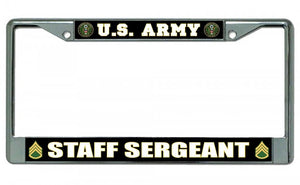 U.S. Army Staff Sergeant Chrome License Plate Frame