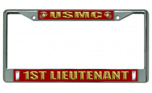 USMC 1st Lieutenant Chrome License Plate Frame