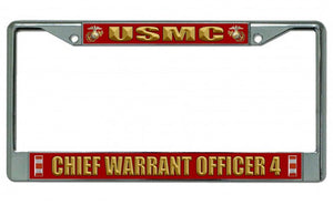 USMC Chief Warrant Officer 4 Chrome License Plate Frame