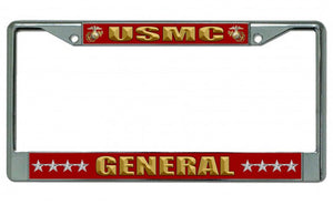 USMC General Chrome License Plate Frame