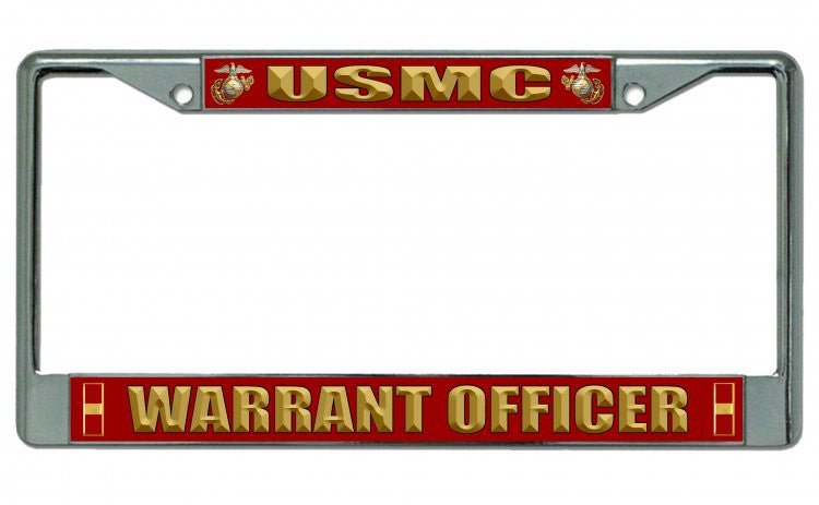 USMC Warrant Officer Chrome License Plate Frame