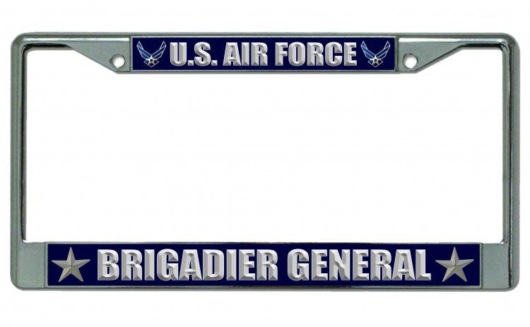 U.S. Air Force Brigadier General Chrome License Plate Frame