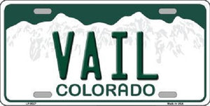 Vail Colorado Background Novelty Metal License Plate