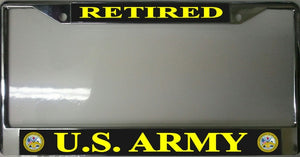 U.S. Army Retired Chrome License Plate Frame