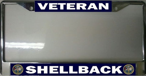 Veteran Shellback Chrome License Plate Frame