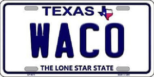Waco Texas Background Novelty Metal License Plate
