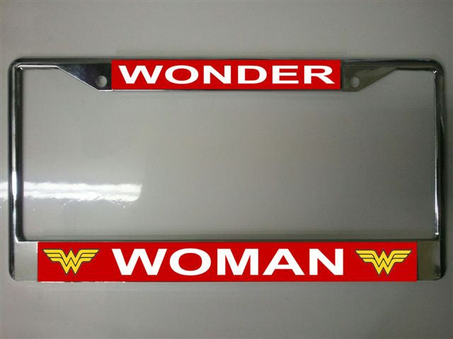 Wonder Woman Chrome License Plate Frame