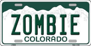 Zombie Colorado Background Novelty Metal License Plate