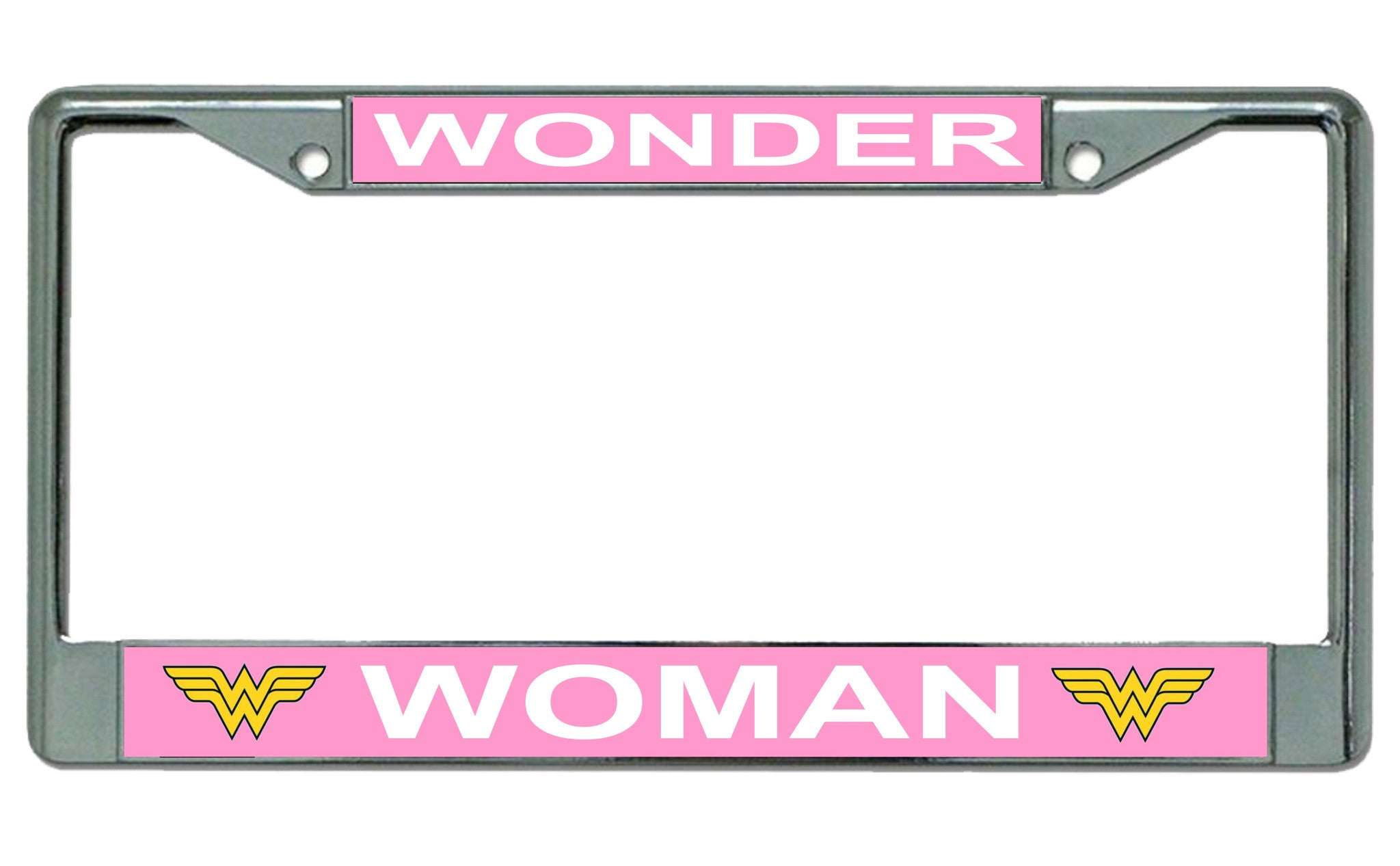 Wonder Woman Chrome Chrome License Plate Frame